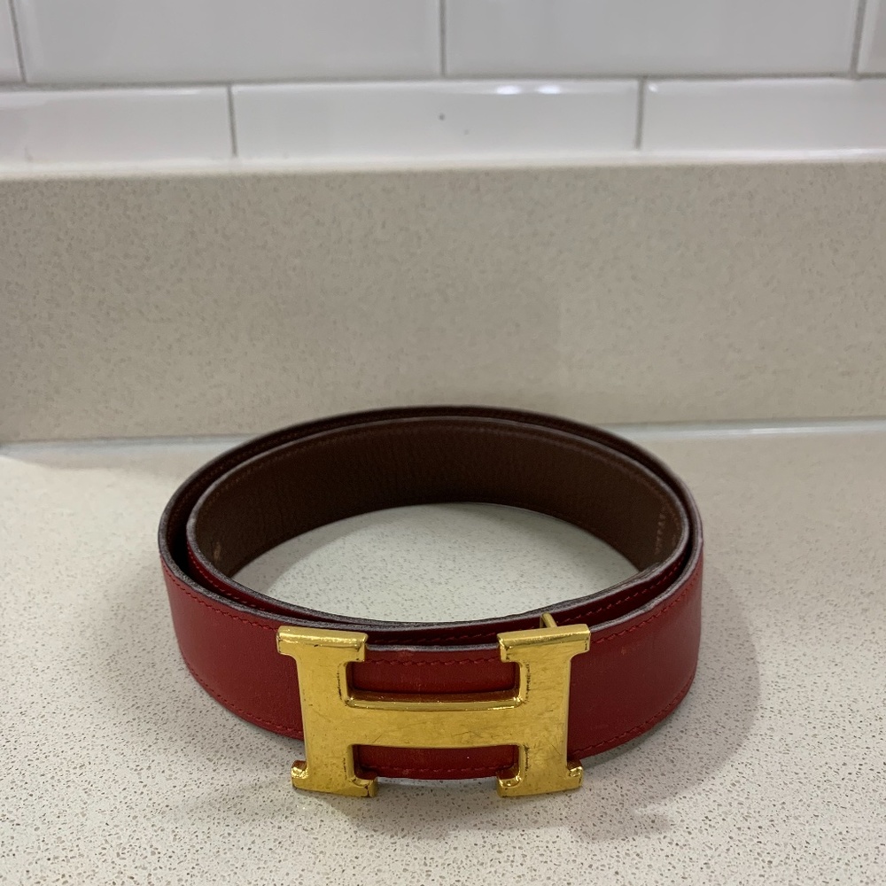 Authentic HERMES H Belt Kit, Size 80